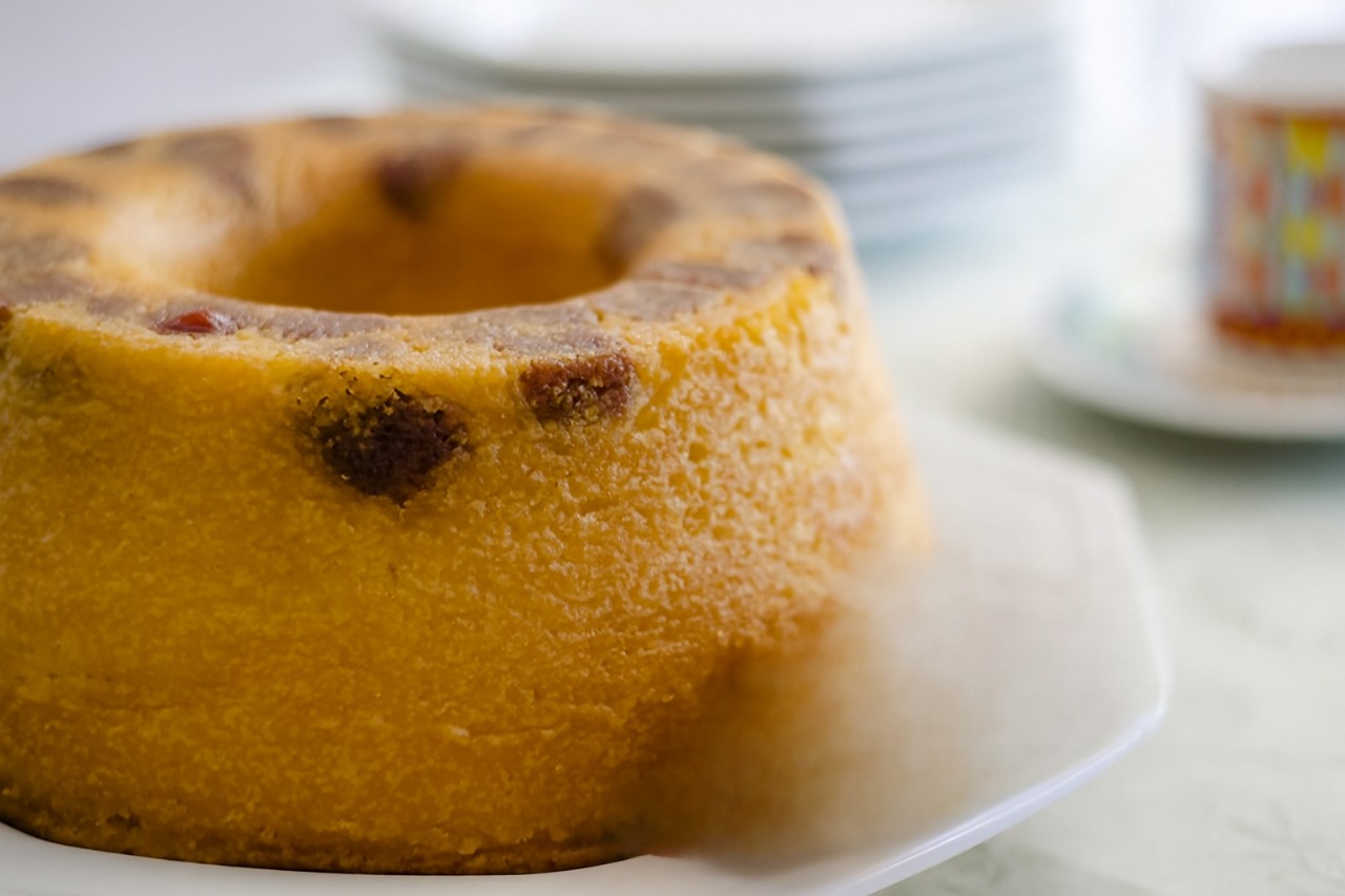 Bolo de fubá goiabada